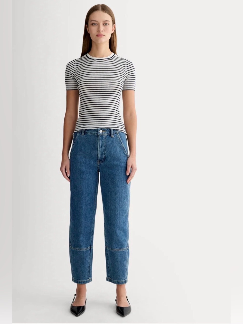 EVERLANE The Utility Barrel Jean in Medium Blue 26R